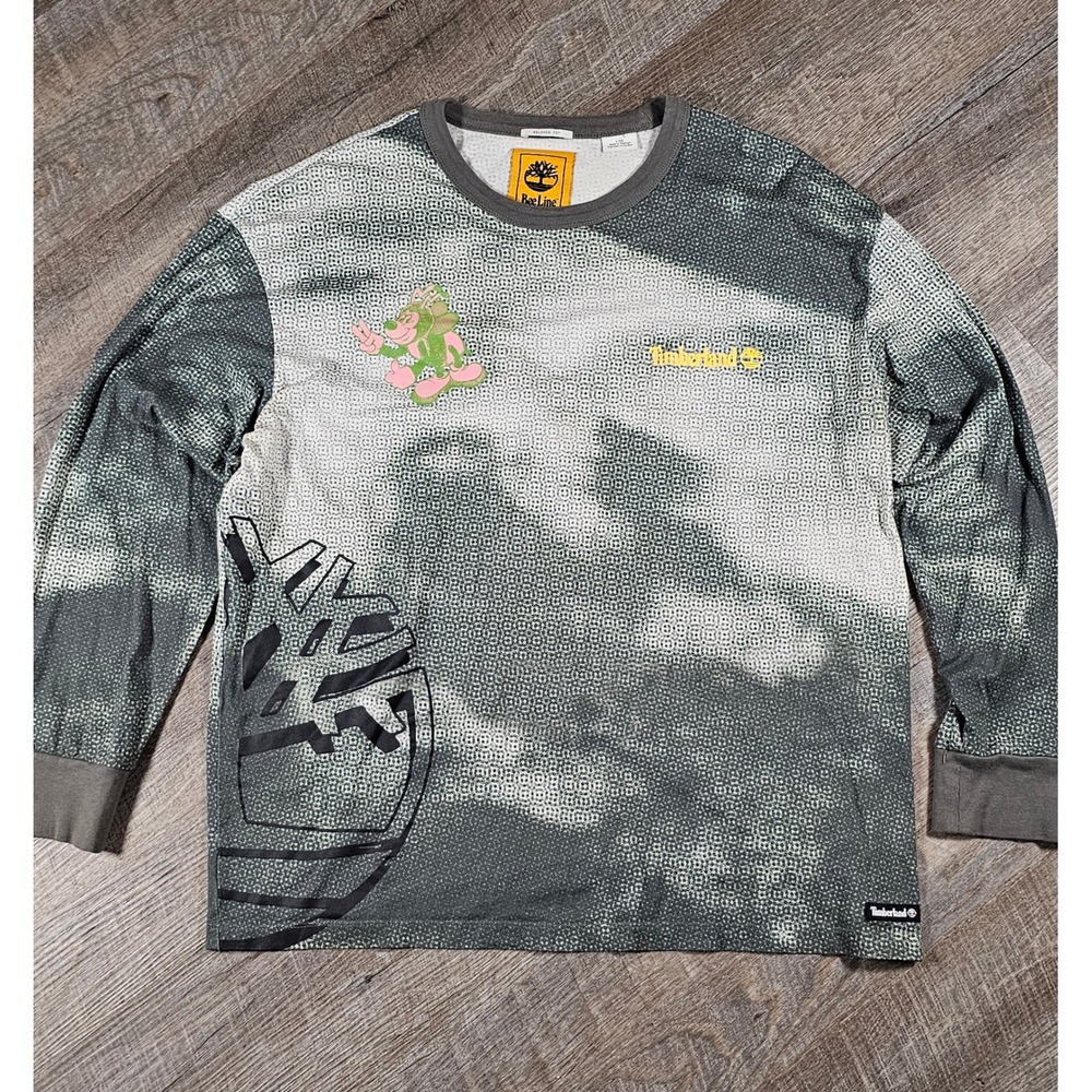 Timberland Bee Line Billionaire Boys Club Grey Abstract Dot LS T-Shirt Large